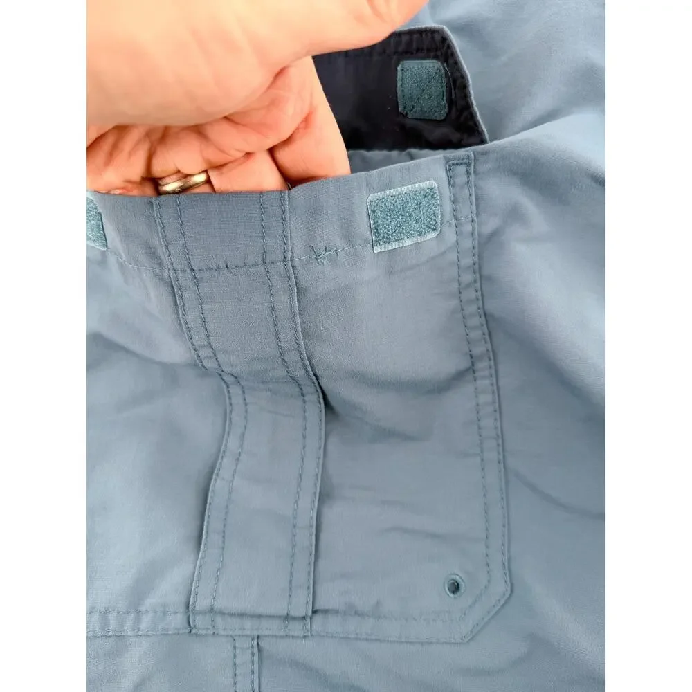 LL Bean Men's XL Cargo Shorts Slate Blue Nylon Elastic Waist‎ Quick Dry Outdoor